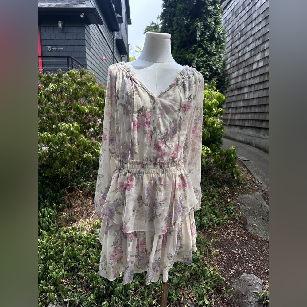 LoveShackFancy floral mini dress
